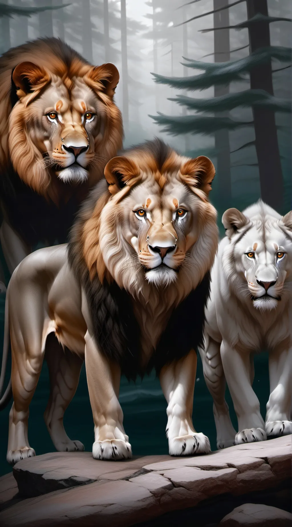 ai character: Lions enclosure background