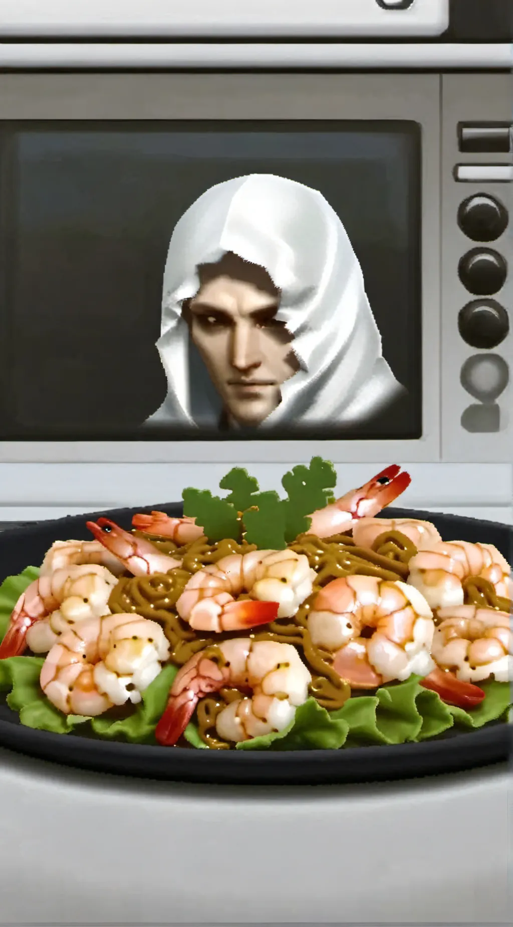 ai character: Faceless Shrimpo. background