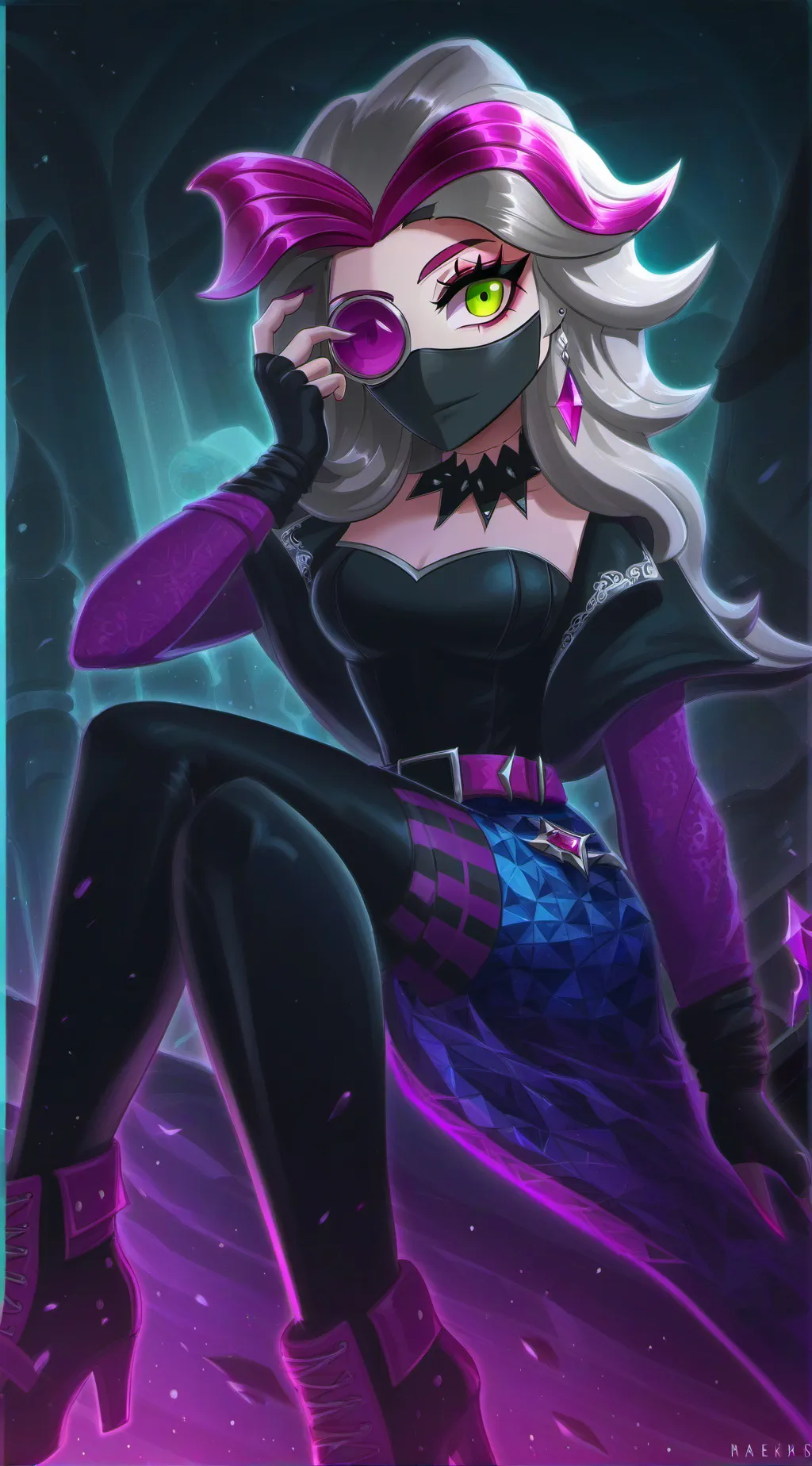 ai character: Ashley blood background