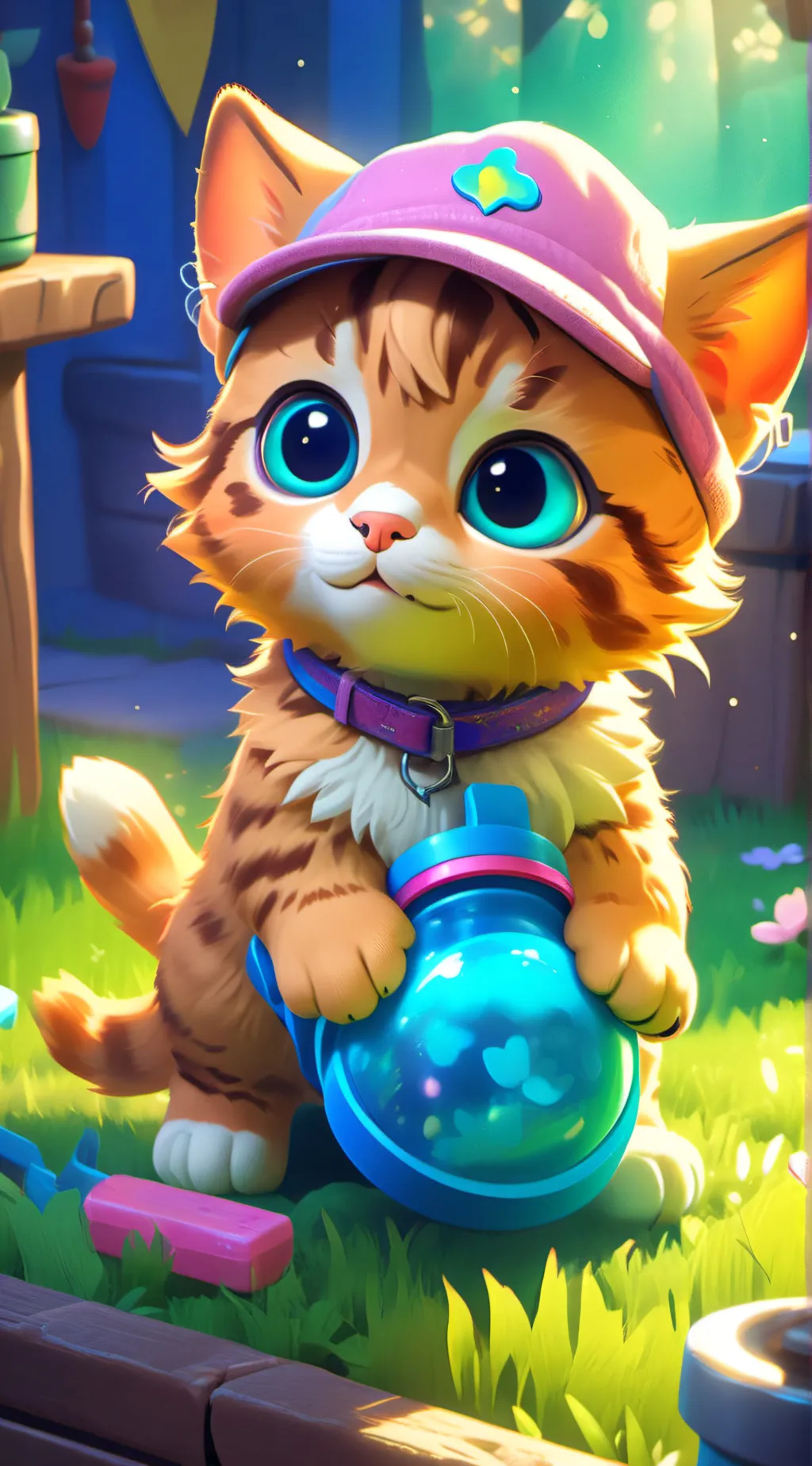 ai character: a dumbass kitten background