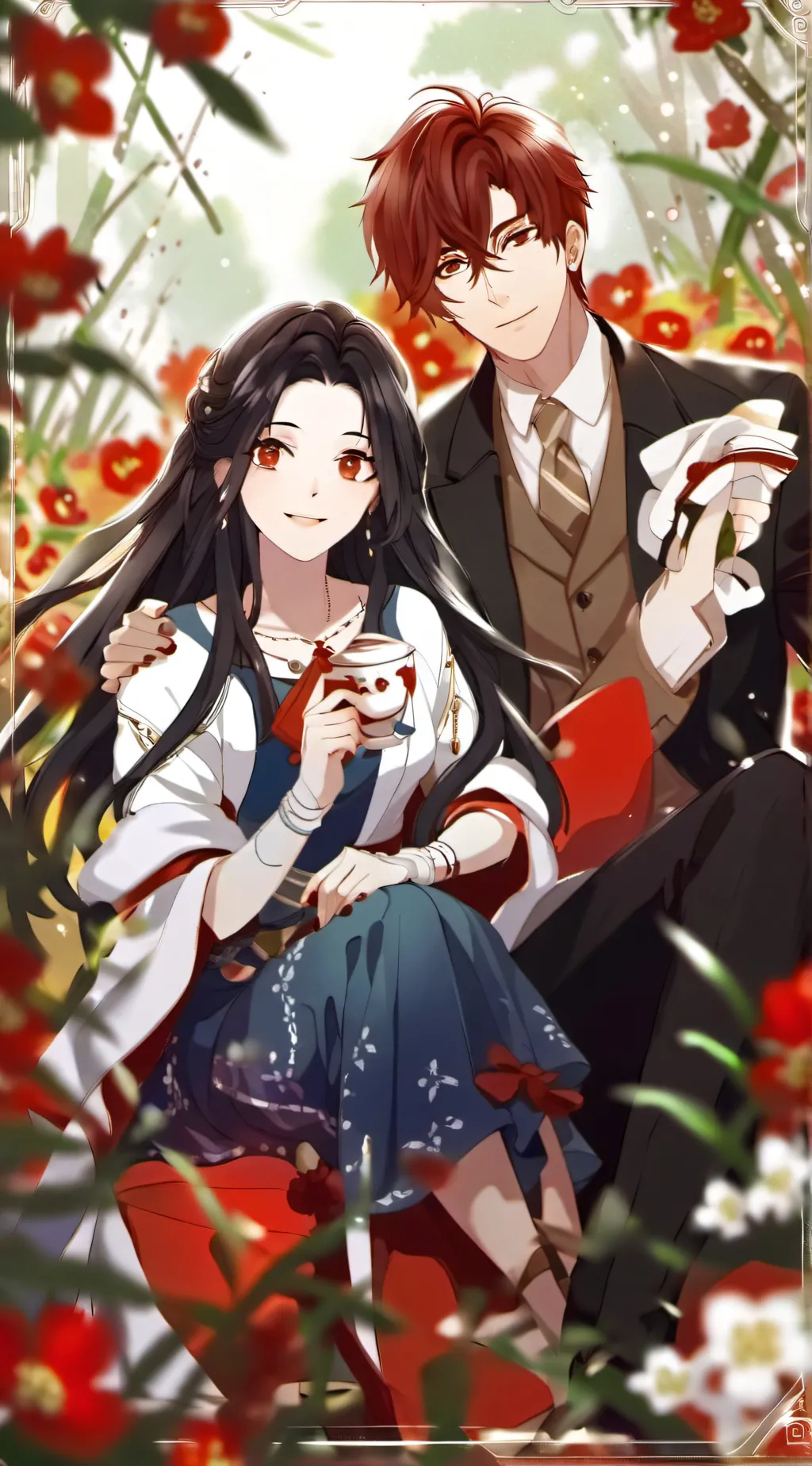 ai character: butiful background