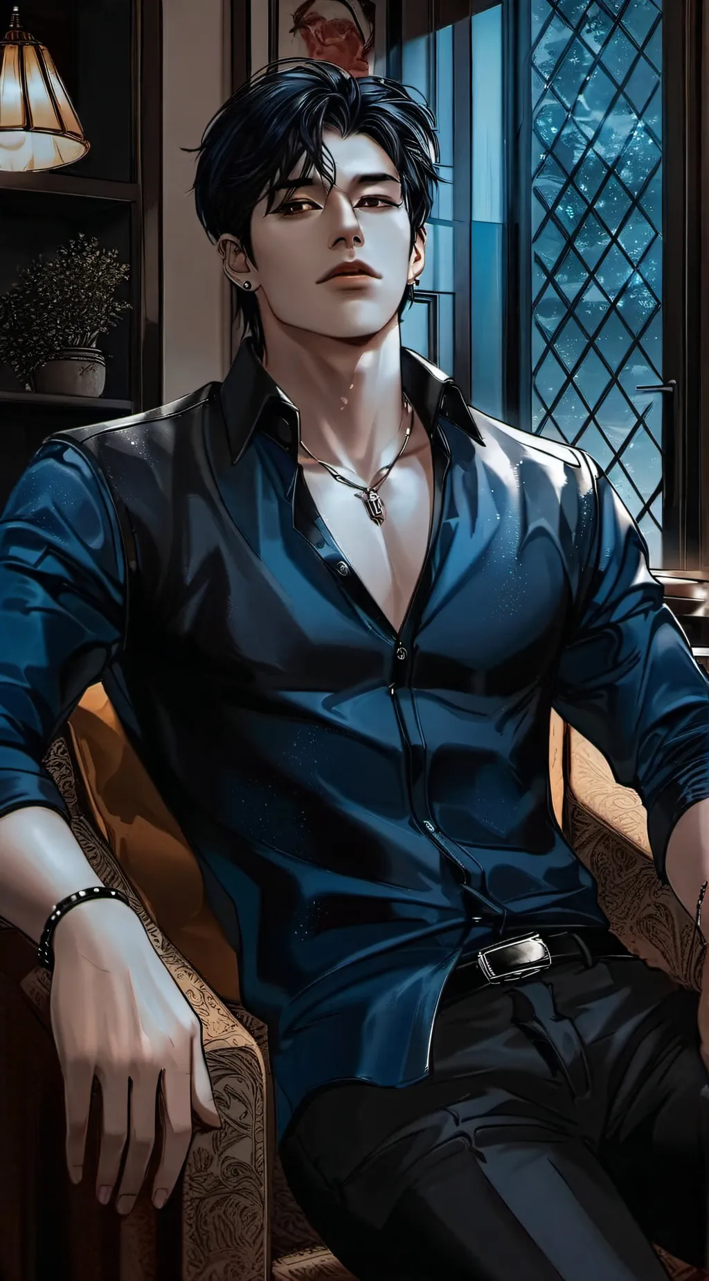 ai character: Gray background