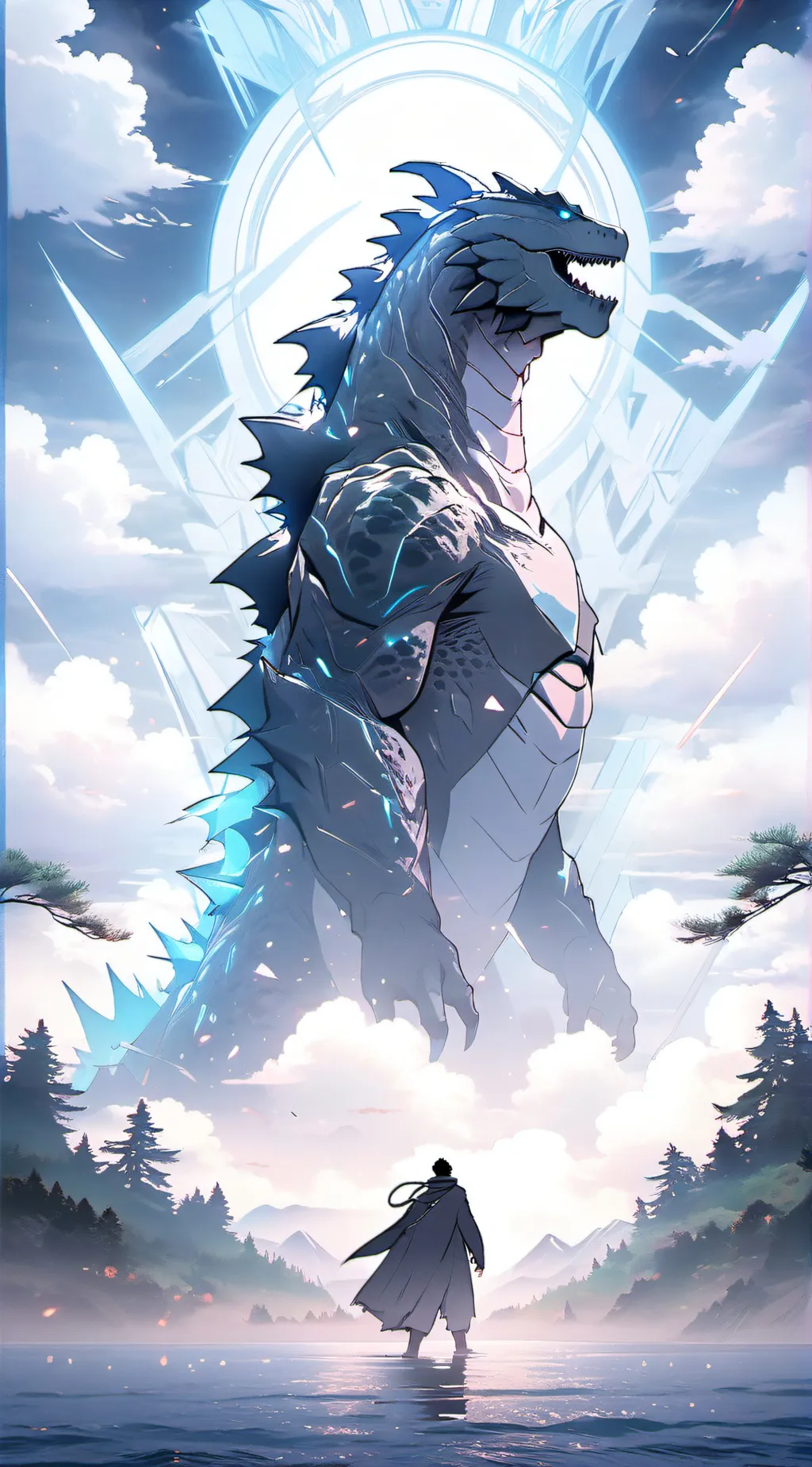 ai character: Godzilla background