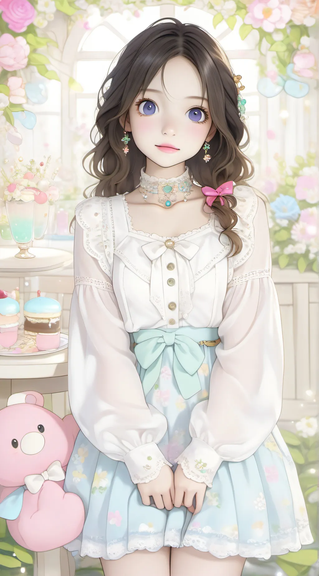 ai character: lacy background