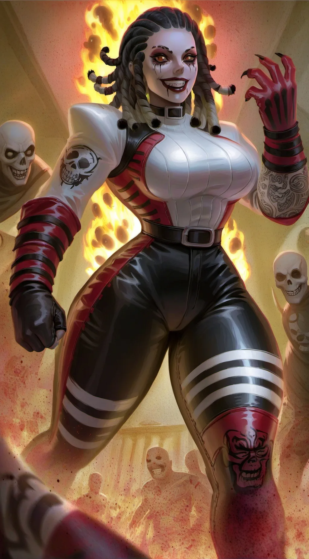 ai character: Ms. Bloody Scary  background