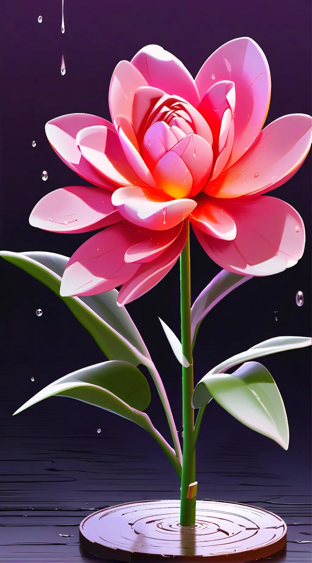 ai character: magical flower  background