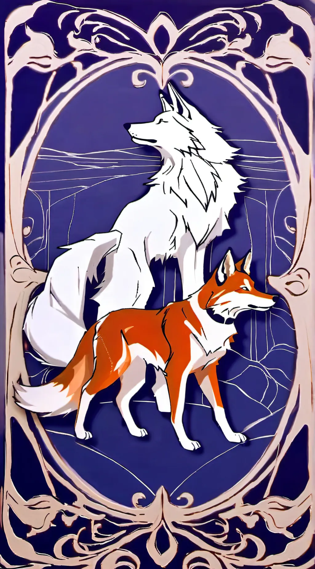 ai character: fox and houds background