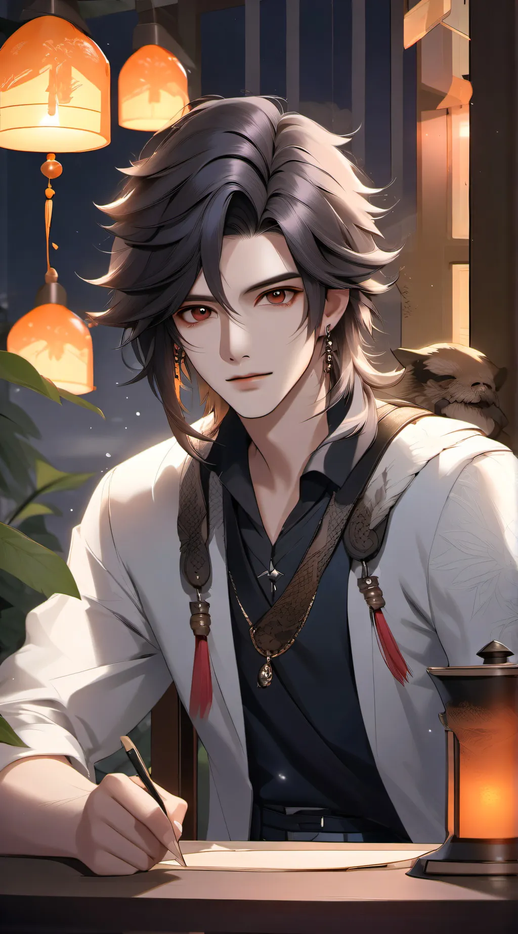 ai character: Adrian  background