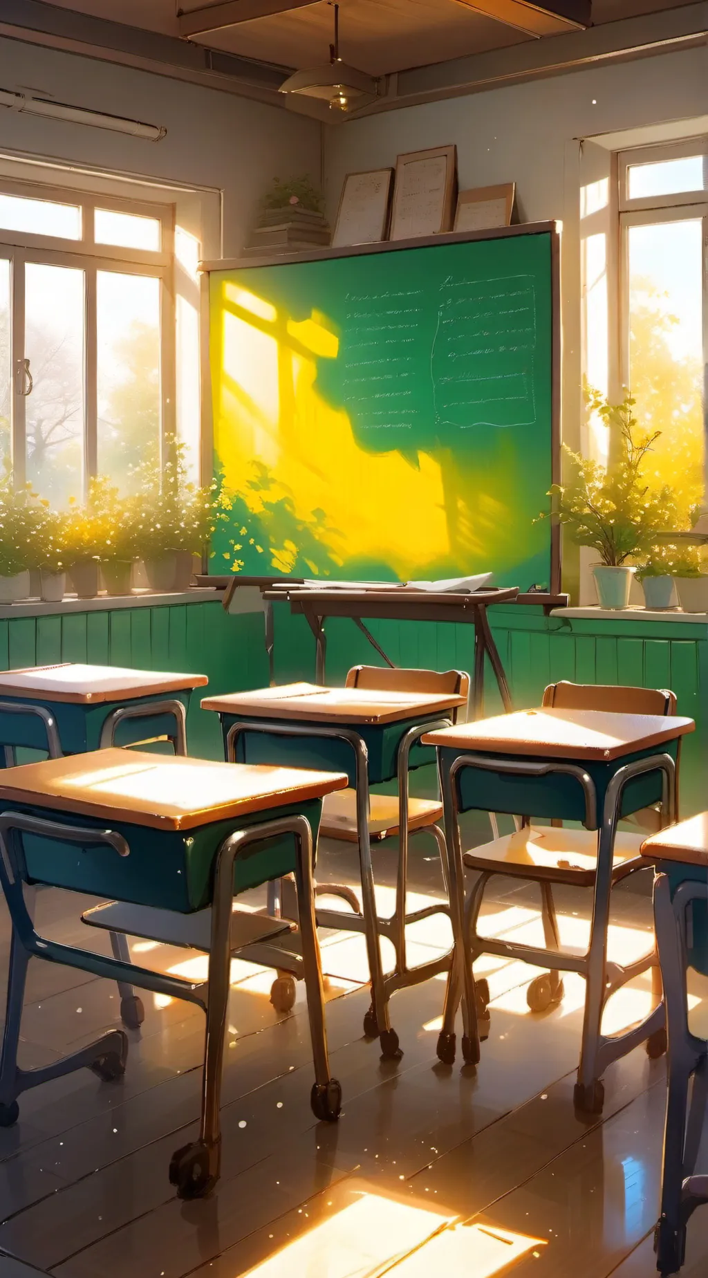 ai character: Weird school… background