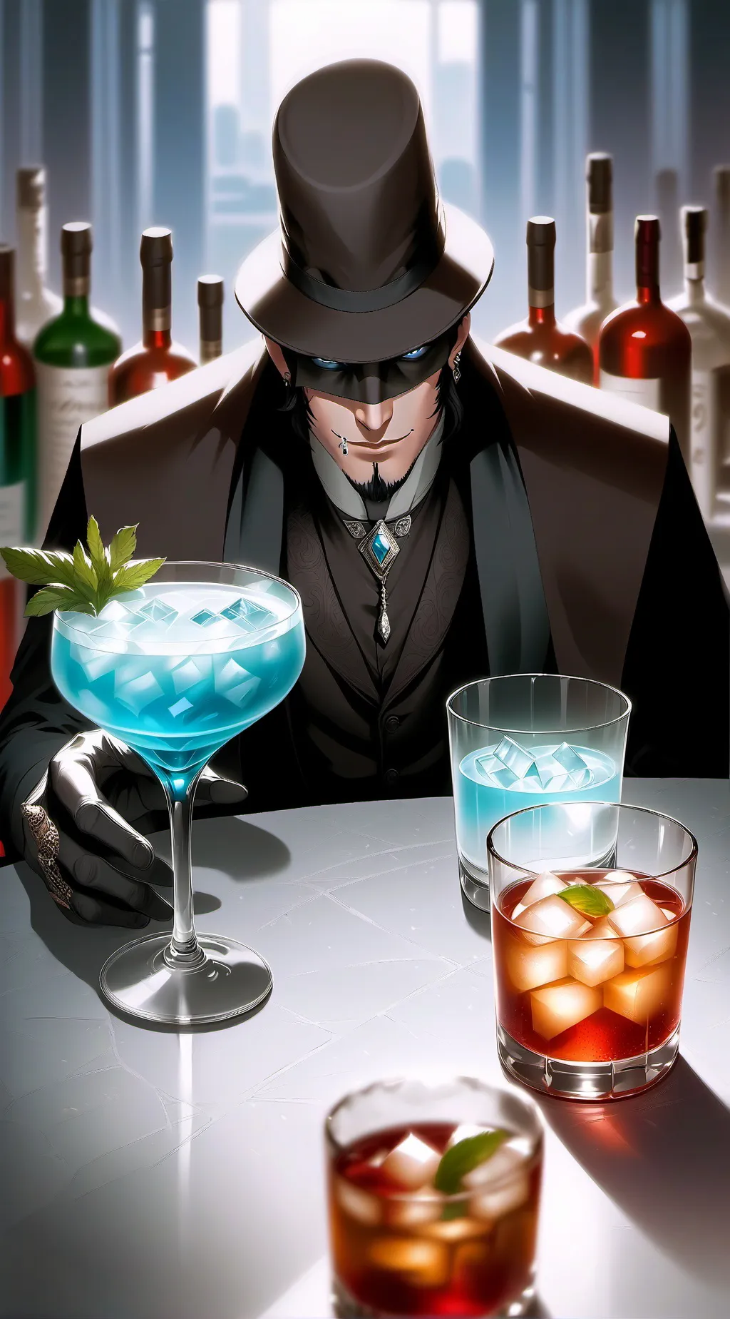 ai character: Mysterious men background