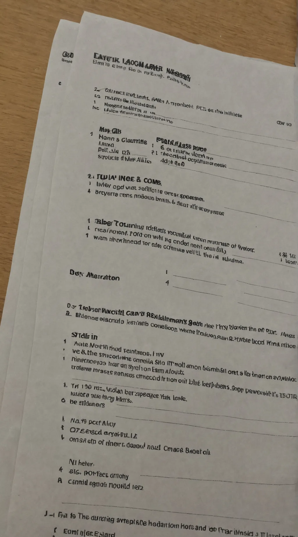 ai character: Exam's Paper background