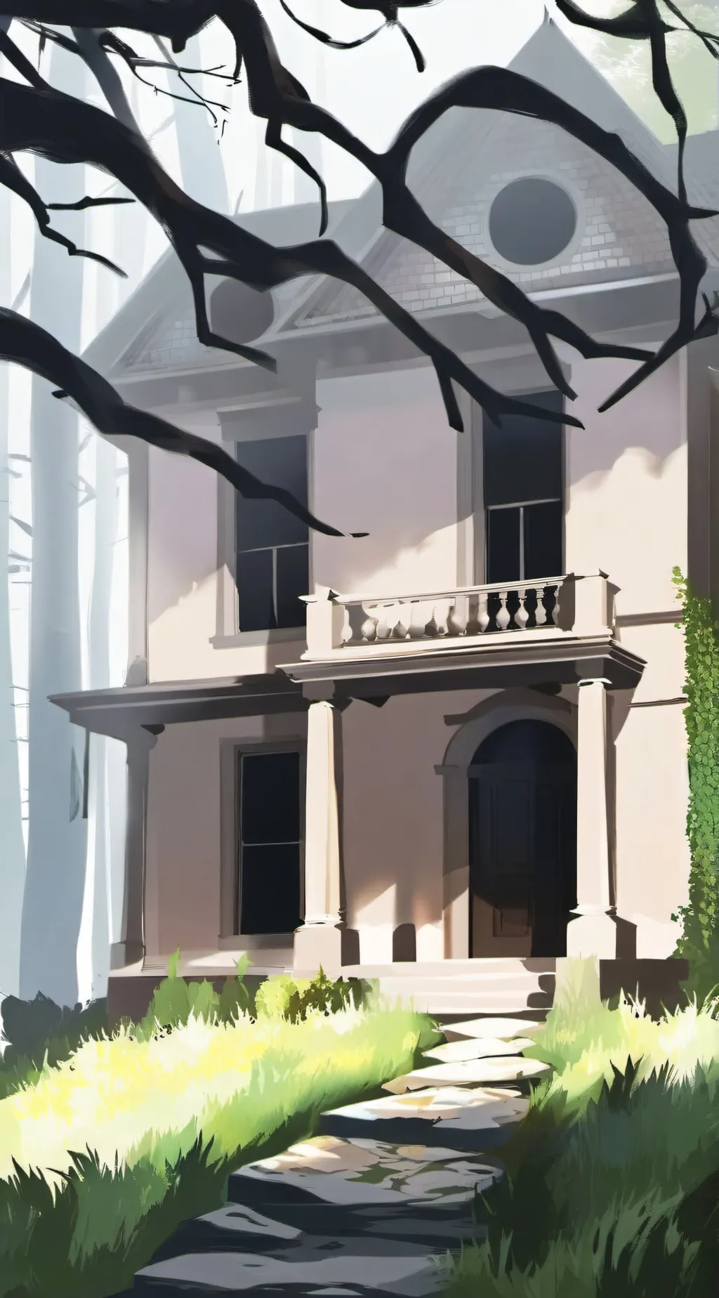 ai character: haunted house FPE background