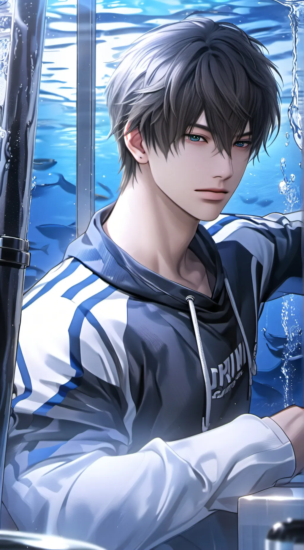 ai character: Adam, The Inquisitive Swimmer background