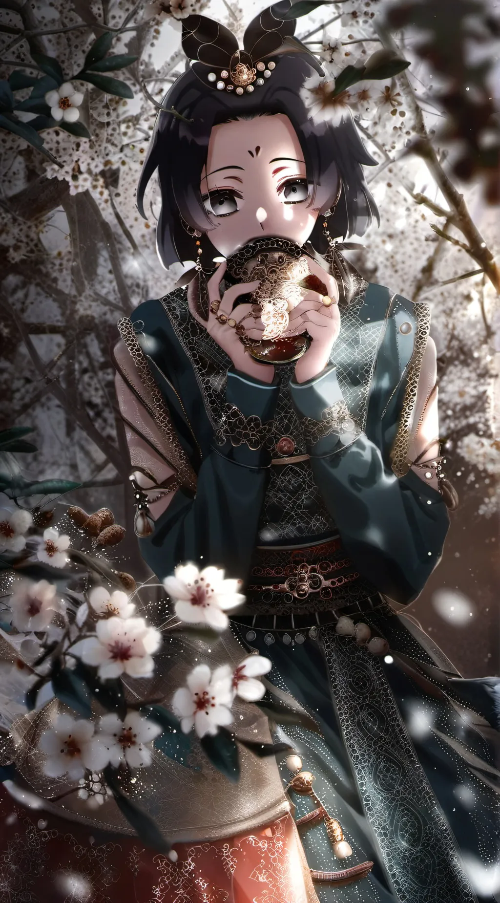 ai character: Shinobu in JJk background