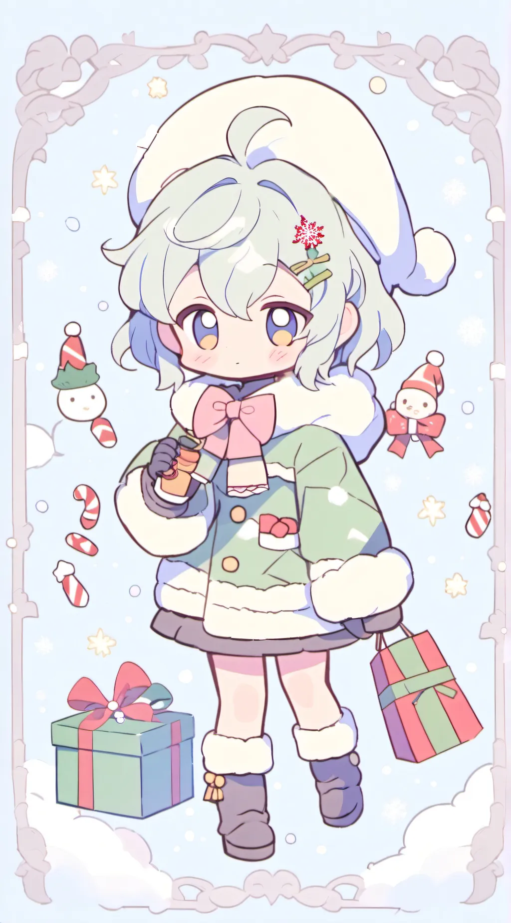 ai character: Mha Christmas background