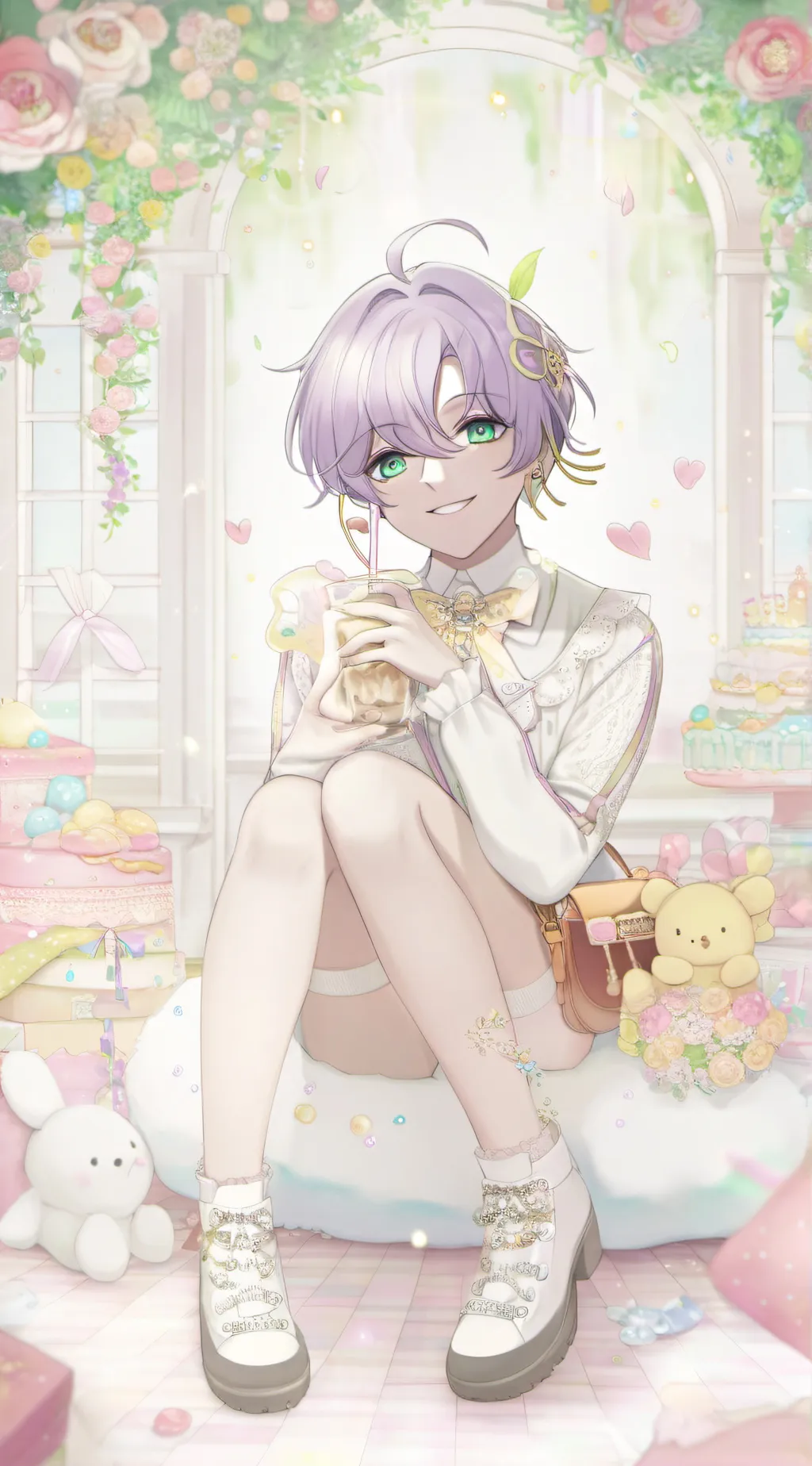 ai character: •Ace・♡ background