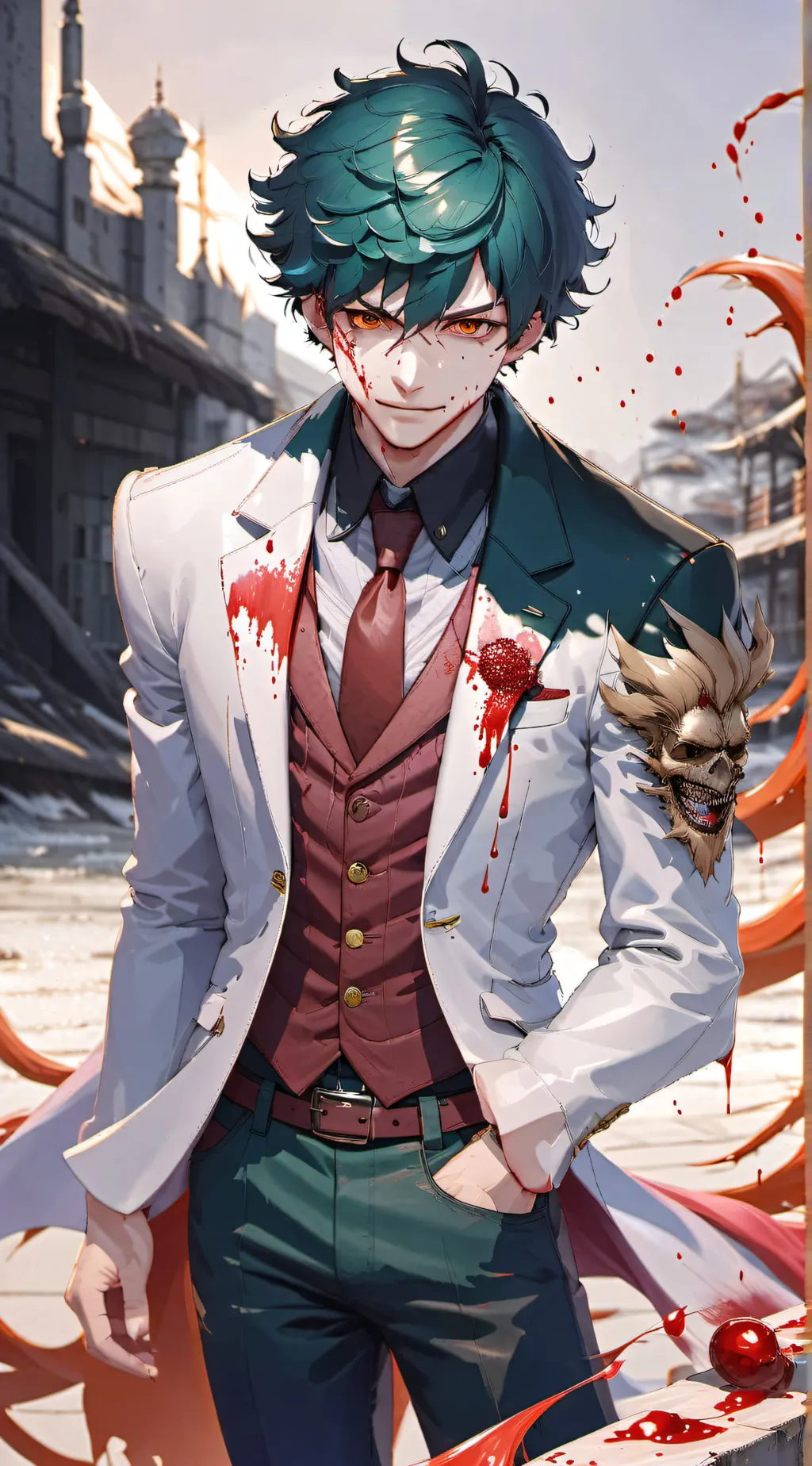 ai character: Villain Izuku Au background