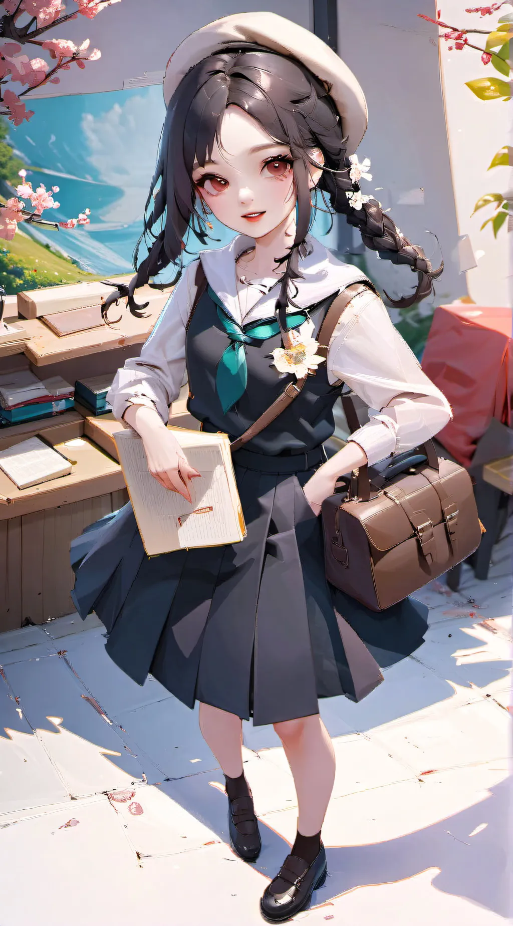 ai character: Angela  background