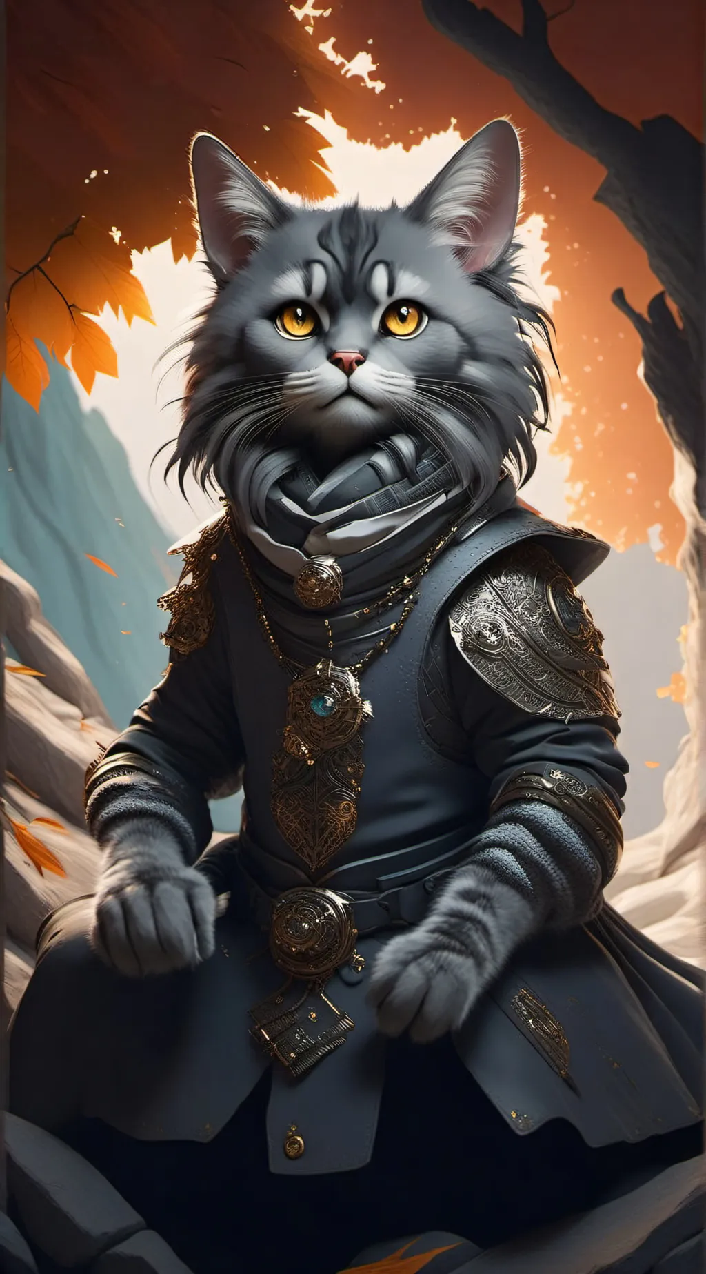 ai character: Gray background