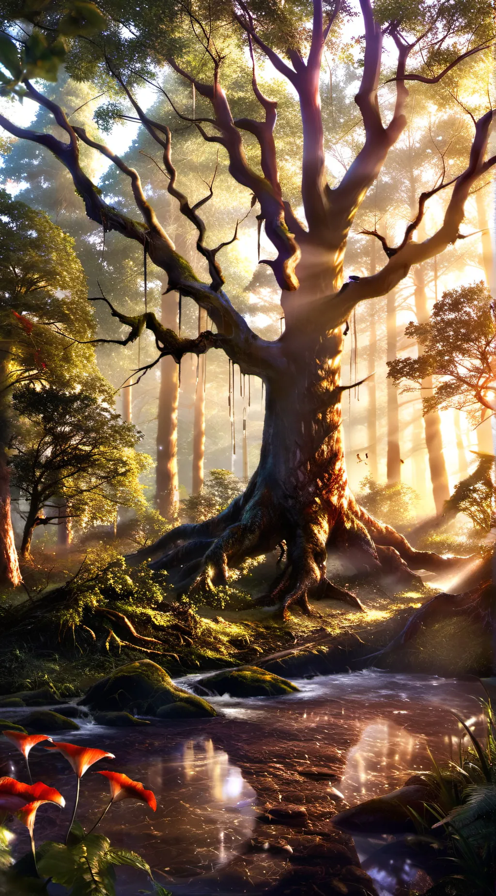 ai character: Rainforest background