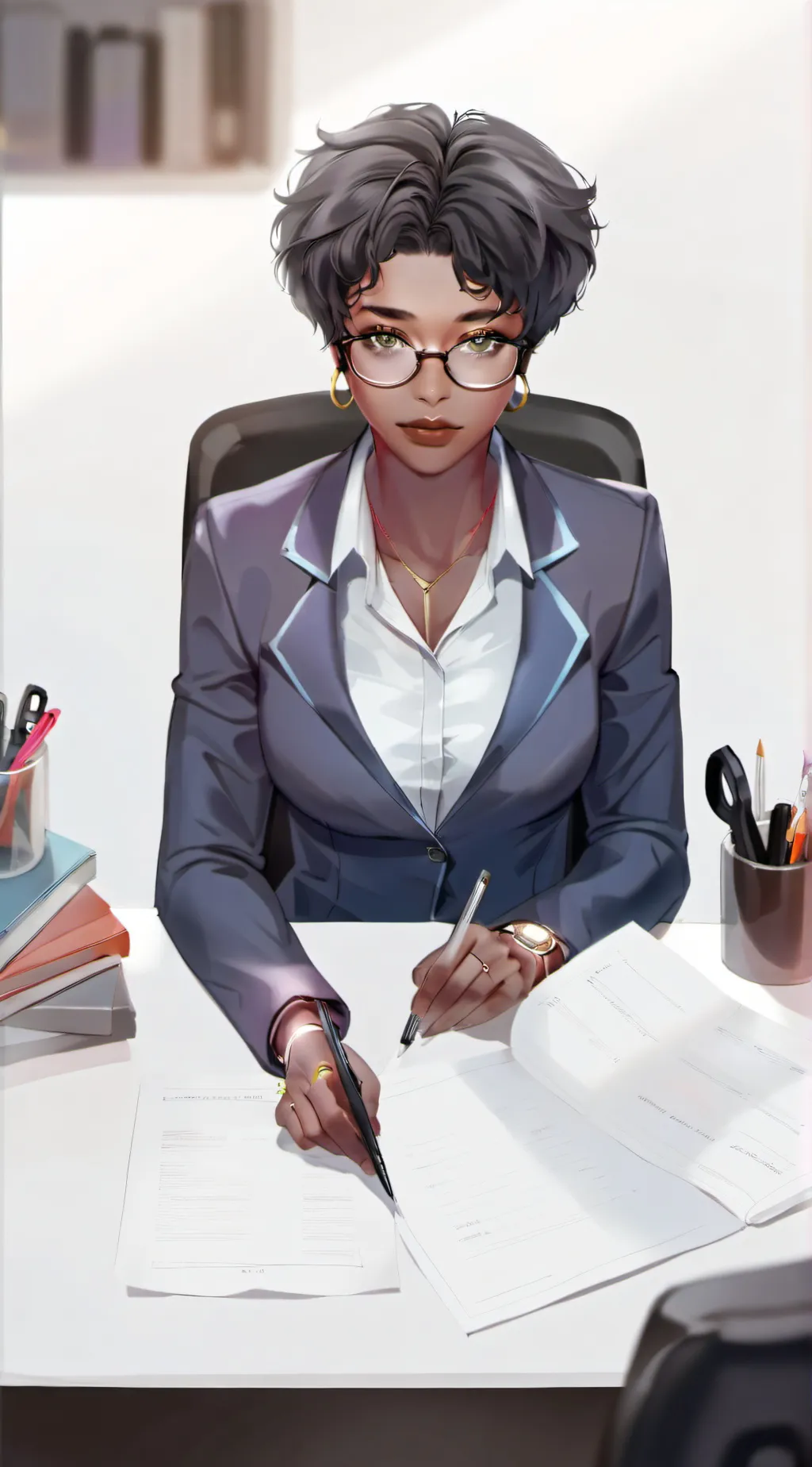 ai character: Lea Hinckley  background