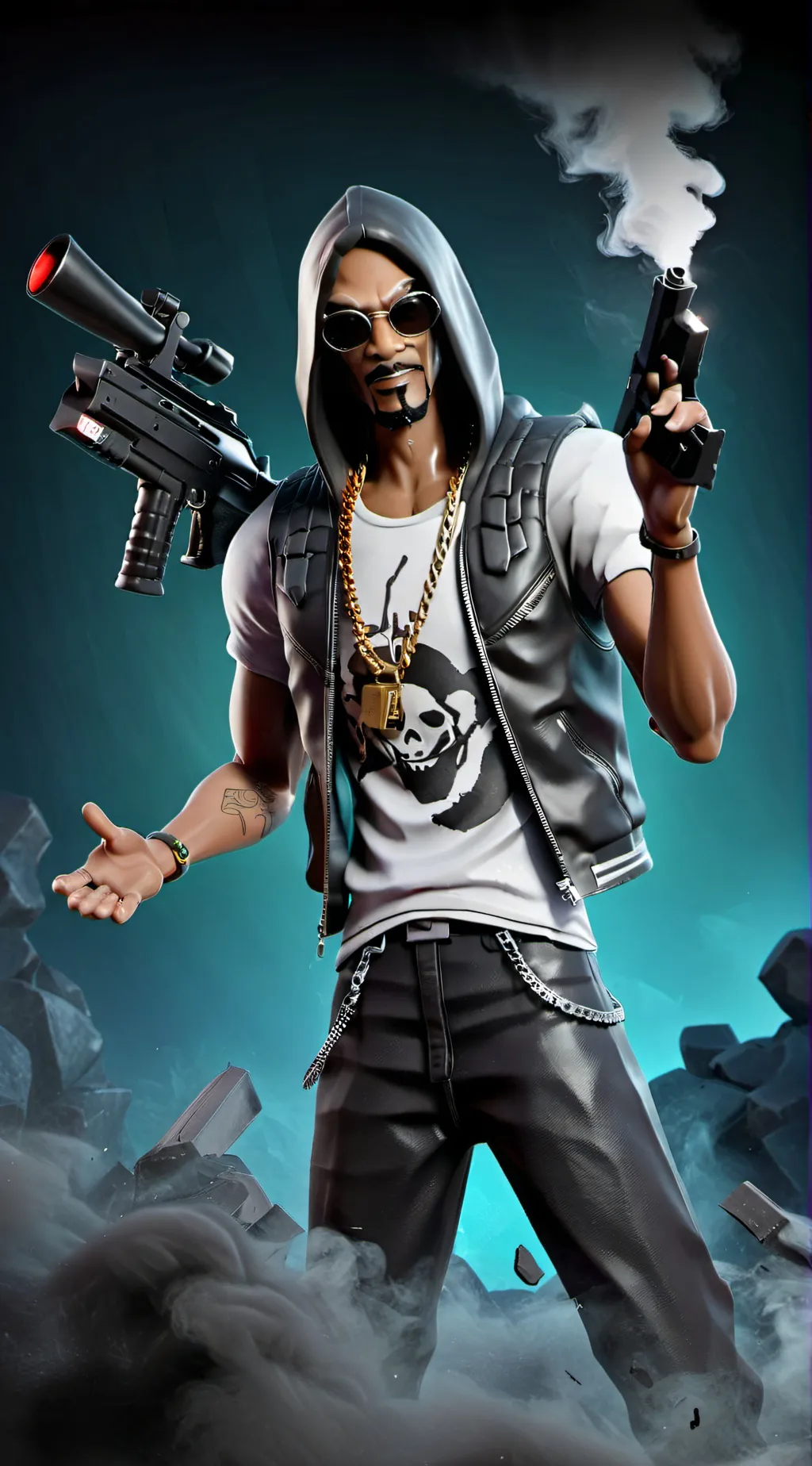 ai character: fortnite snoop dog background