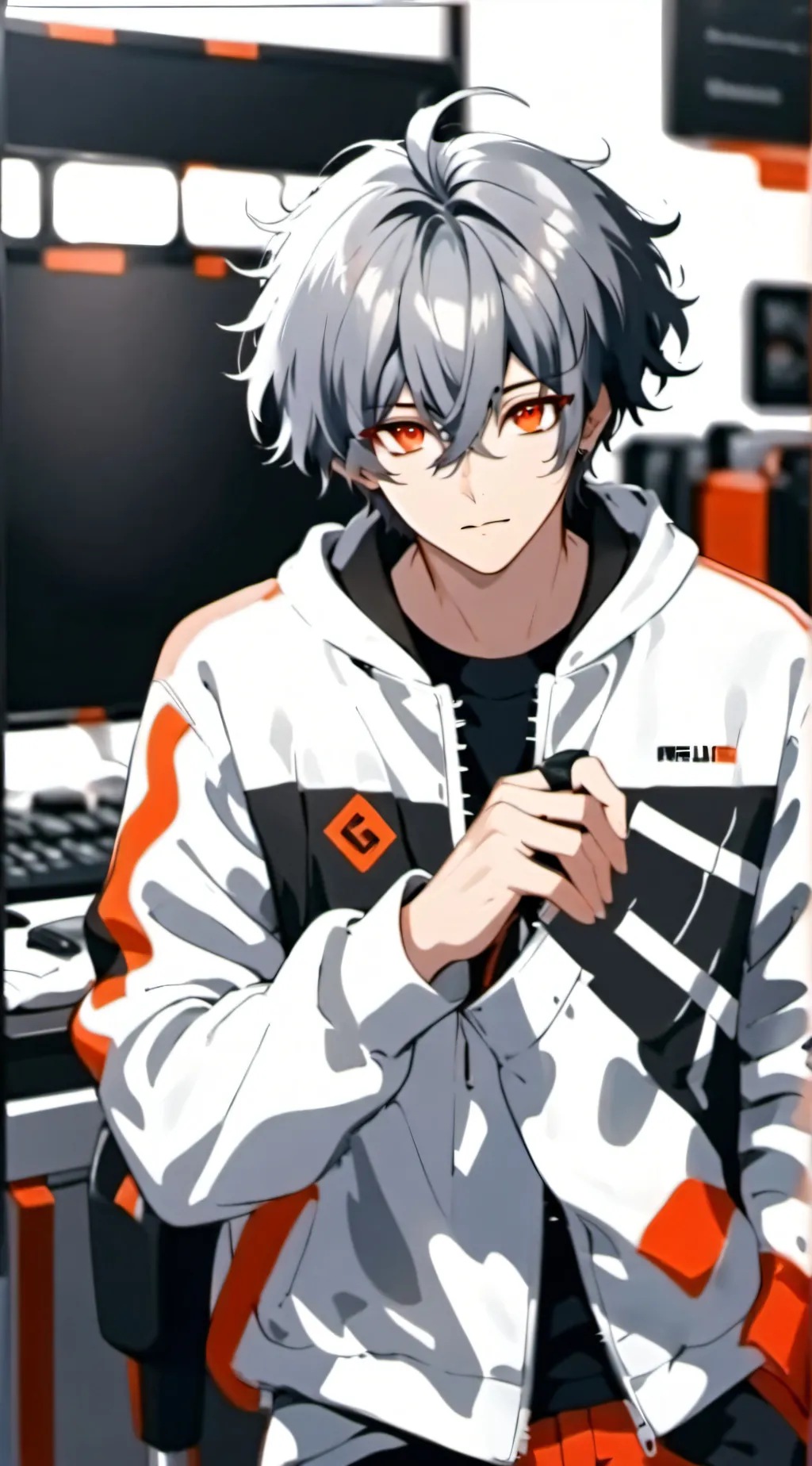 ai character: Vendeur PS5 background