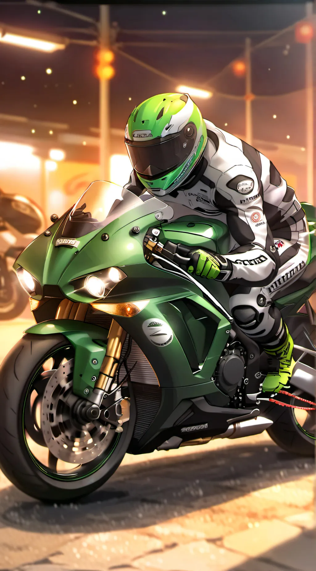 ai character: motorbike racing background