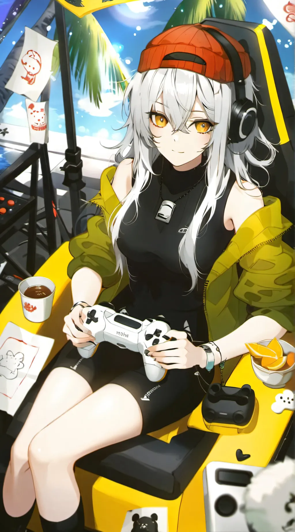 ai character: chica gamer  background