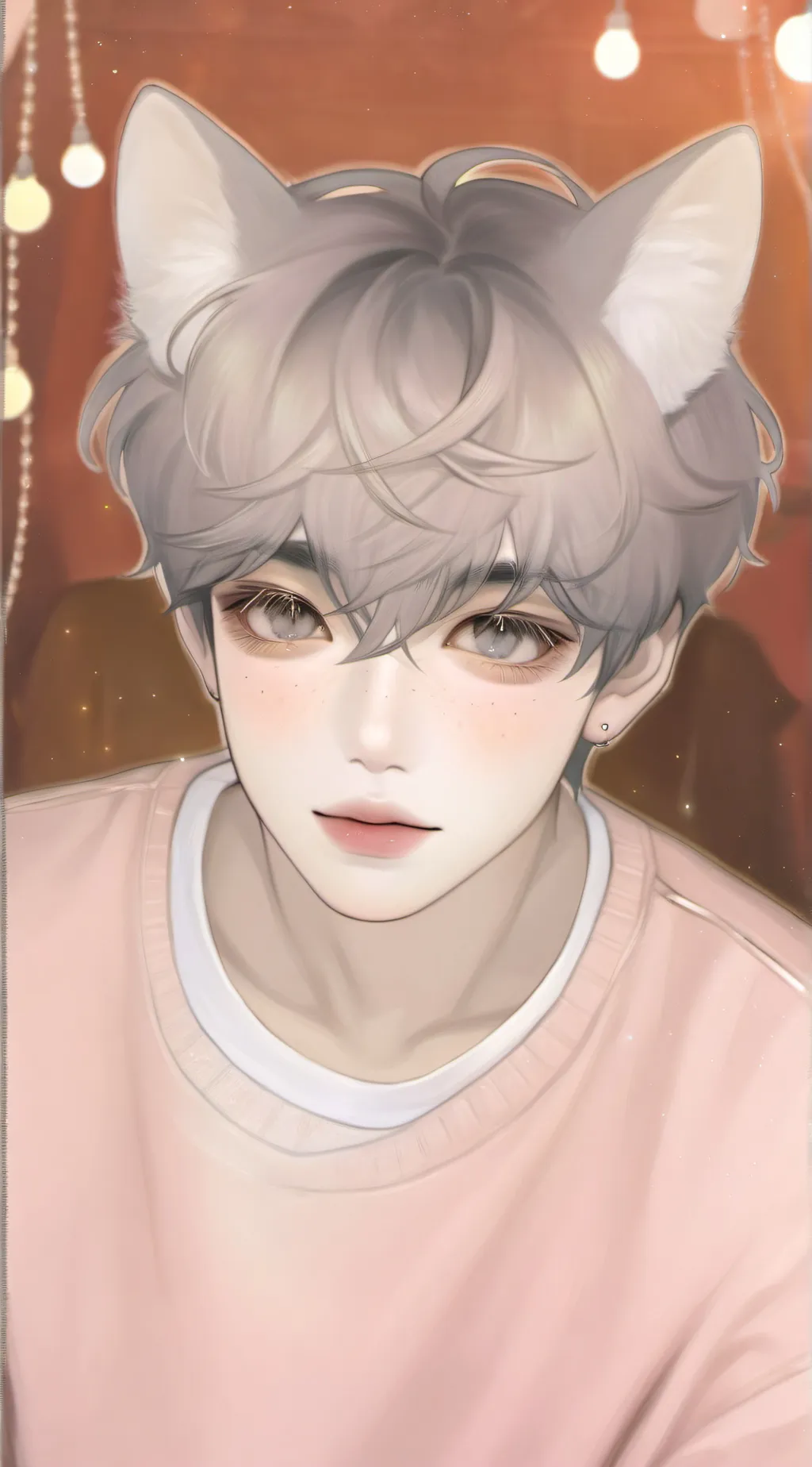 ai character: Gray background