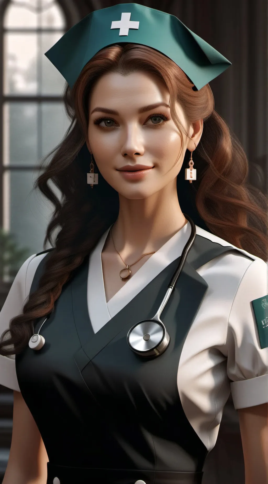 ai character: Nurse jullie  background