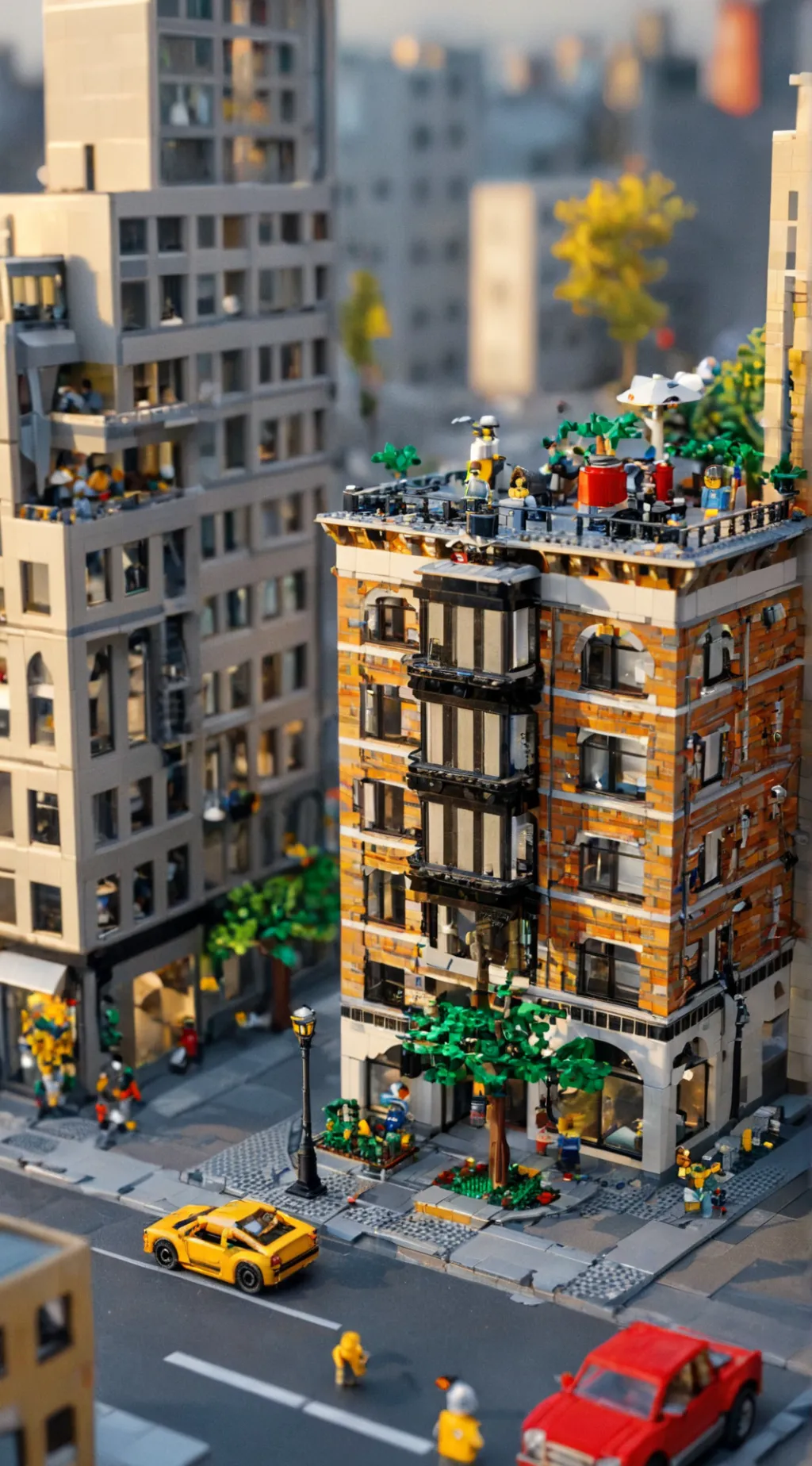 ai character: Lego city background