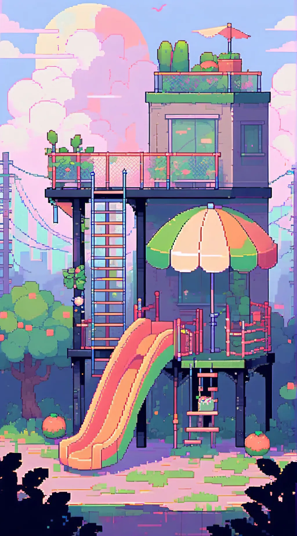 ai character: melon playground background