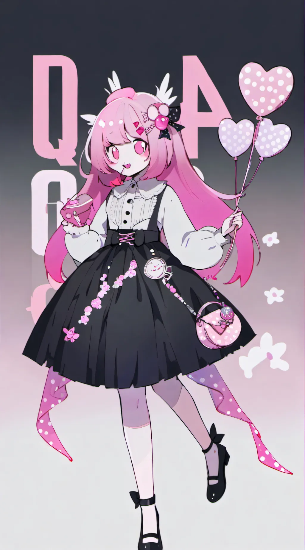 ai character: girl quiz background