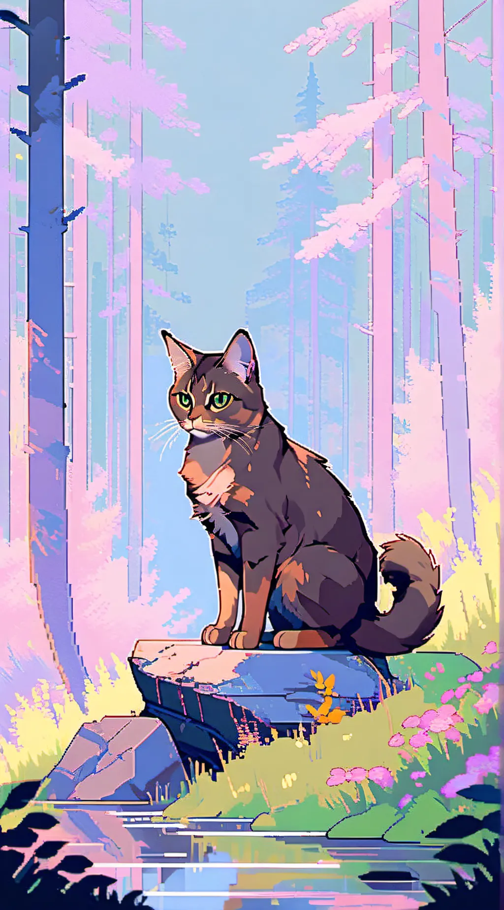 ai character: LavenderSong  background