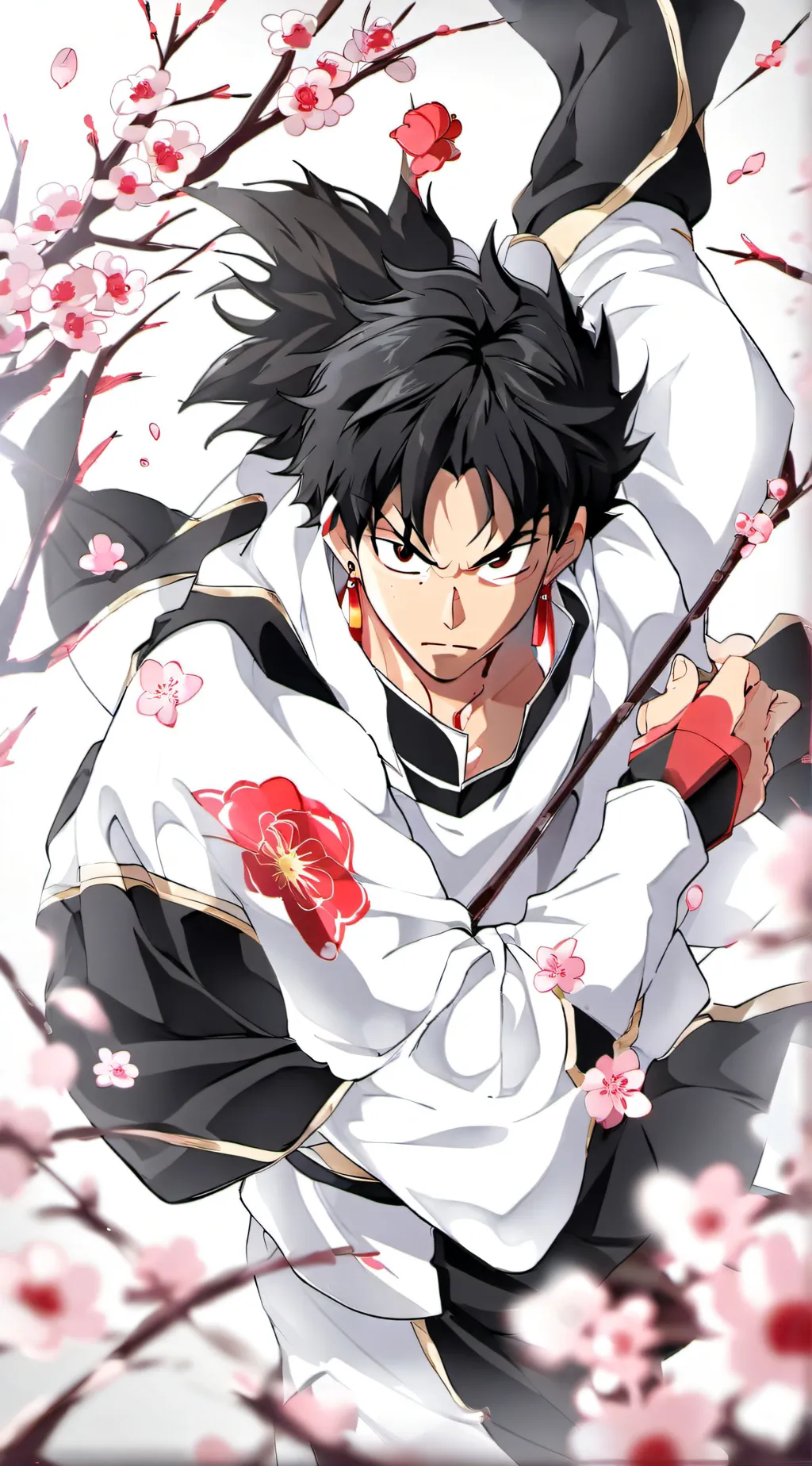 ai character: ninja de cinta neg background