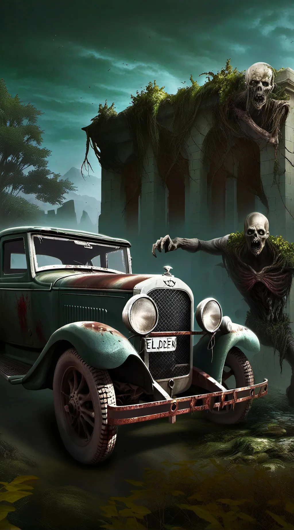 ai character: Zombie apocalypse background