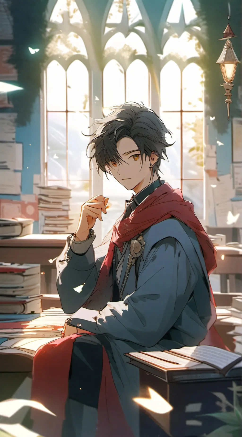 ai character: Magic school  background