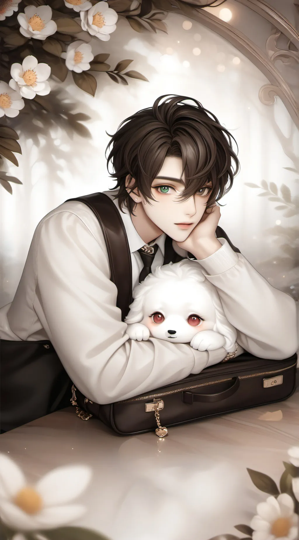 ai character: brovn background