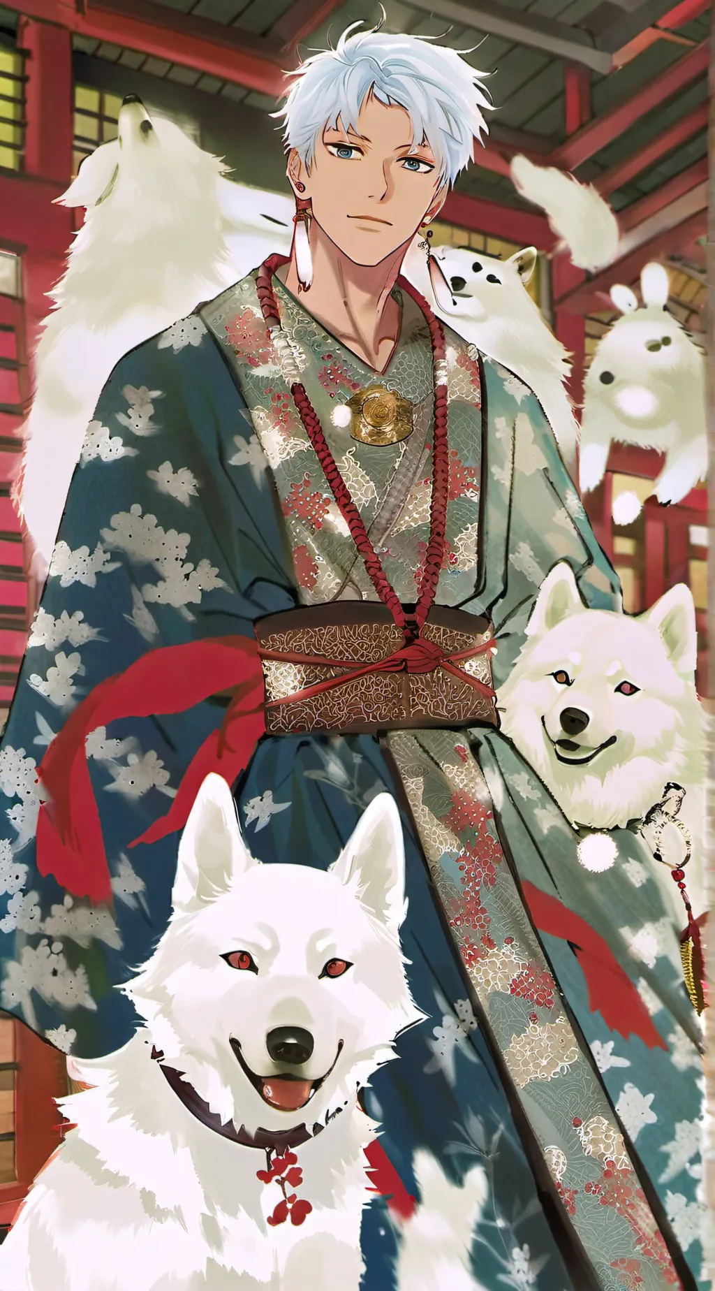 ai character: Flame background