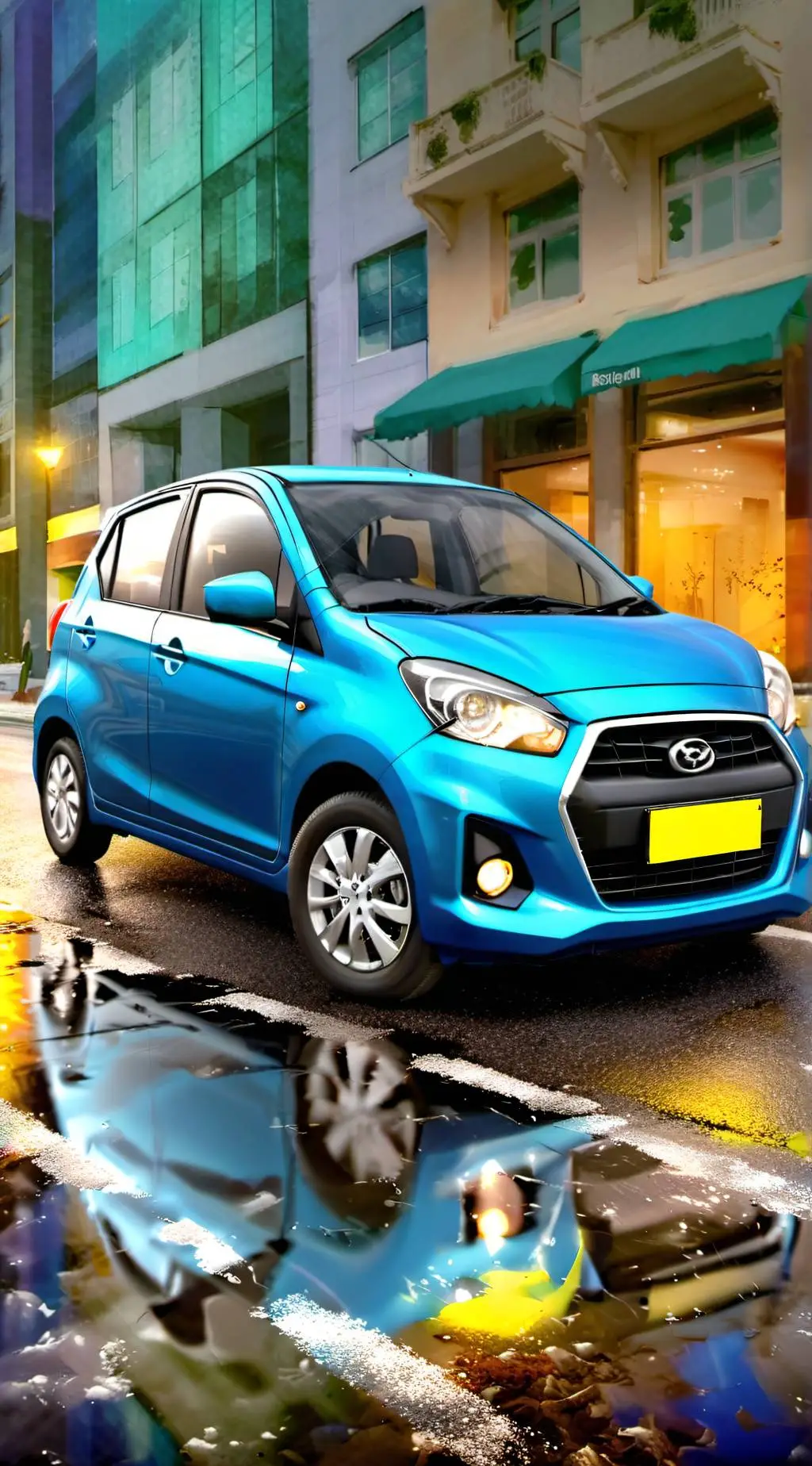 ai character: Blue Car background