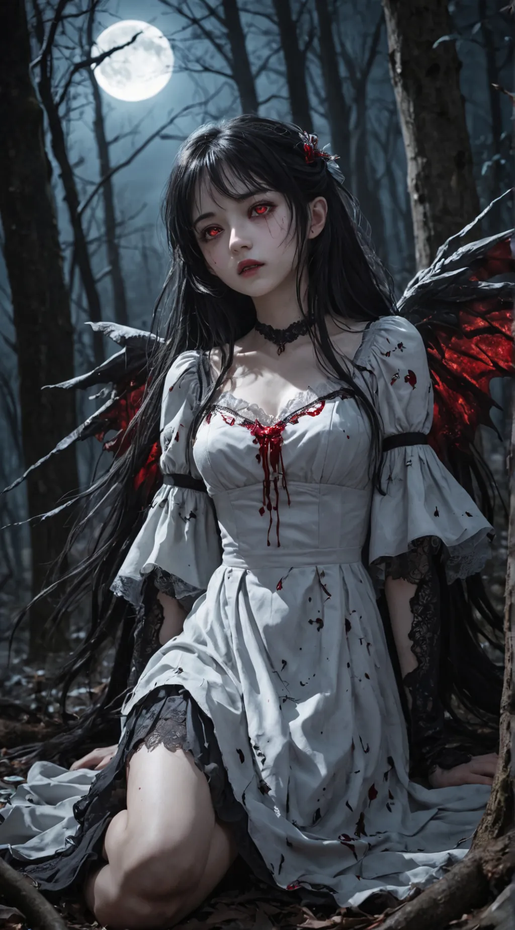 ai character: A vampire girl  background