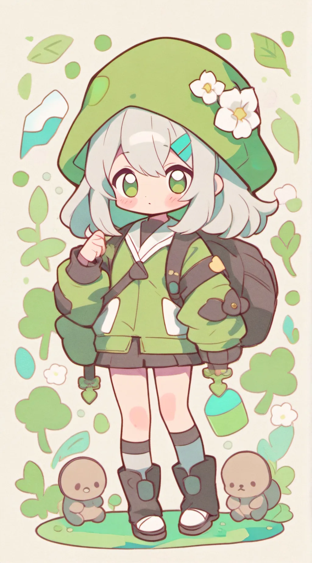 ai character: Dw but chaotic background