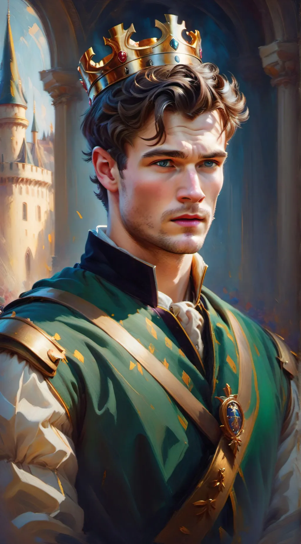 ai character: King Jameson  background