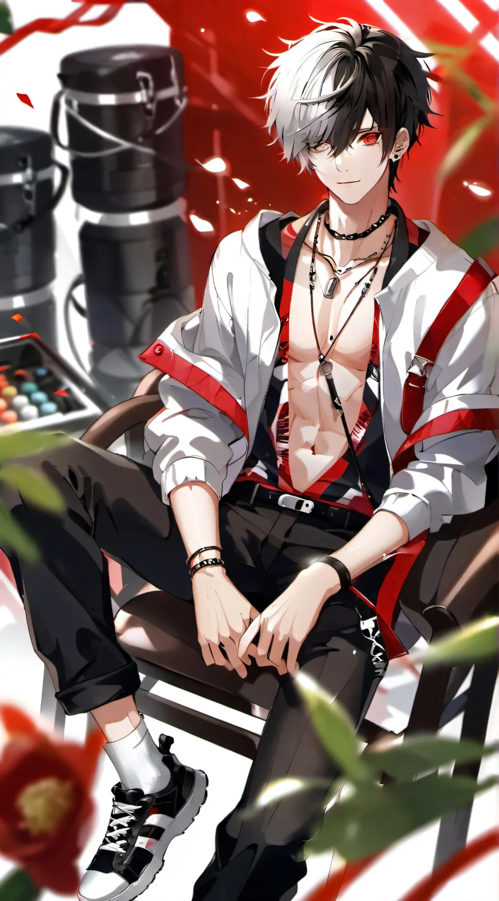 ai character: DanDanDan background