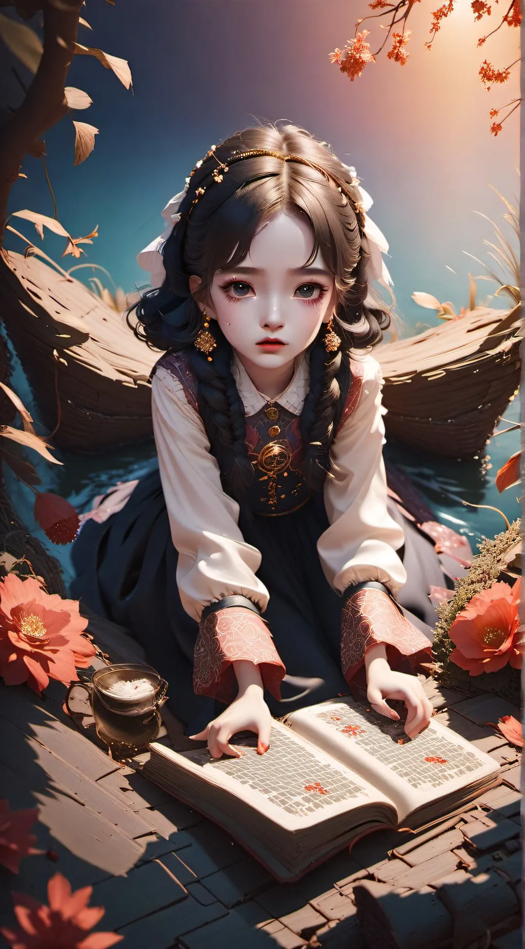 ai character: Poor girl  background