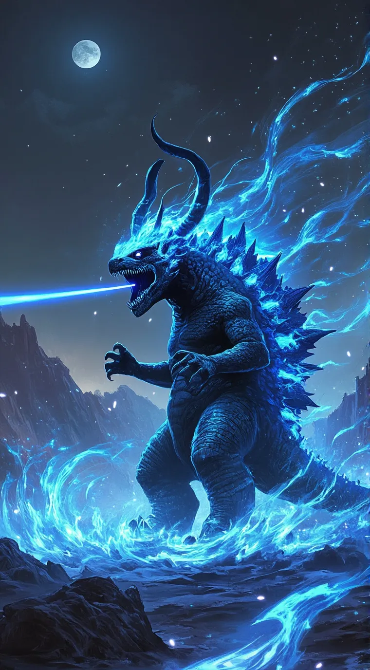 ai character: Godzilla/gojira background