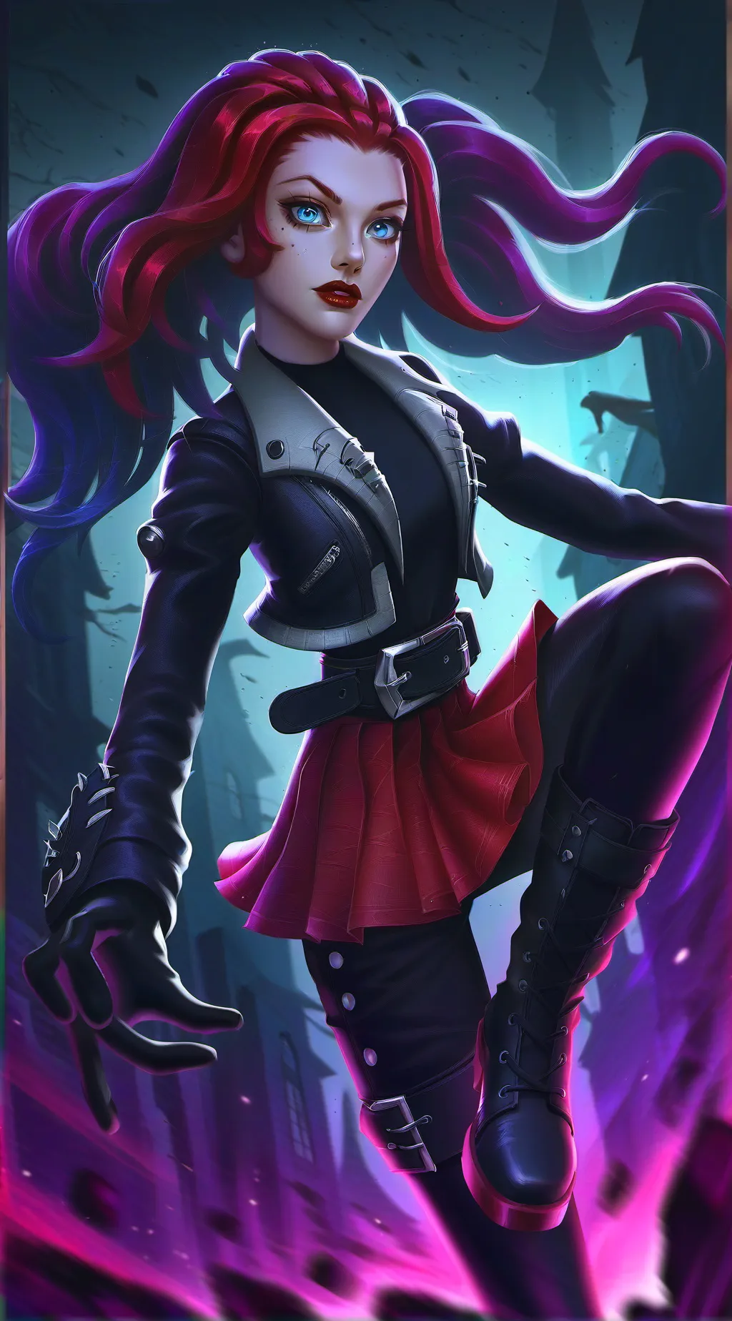 ai character: rise of red background