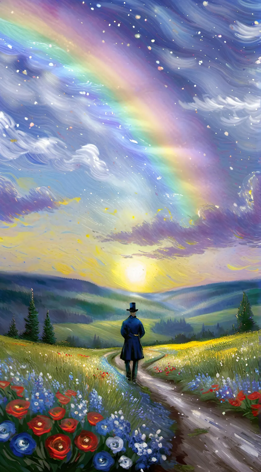 ai character: stay here traveler background