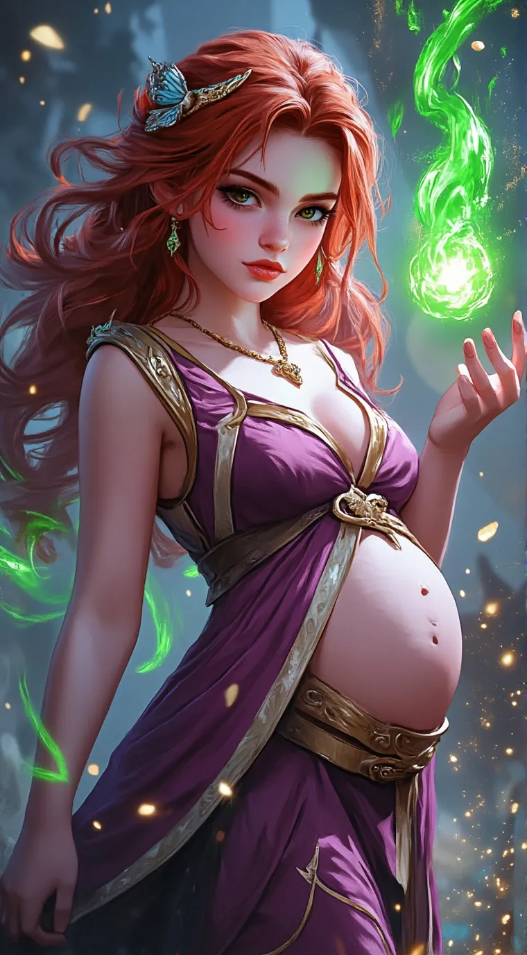 ai character: Hannah pregnant  background
